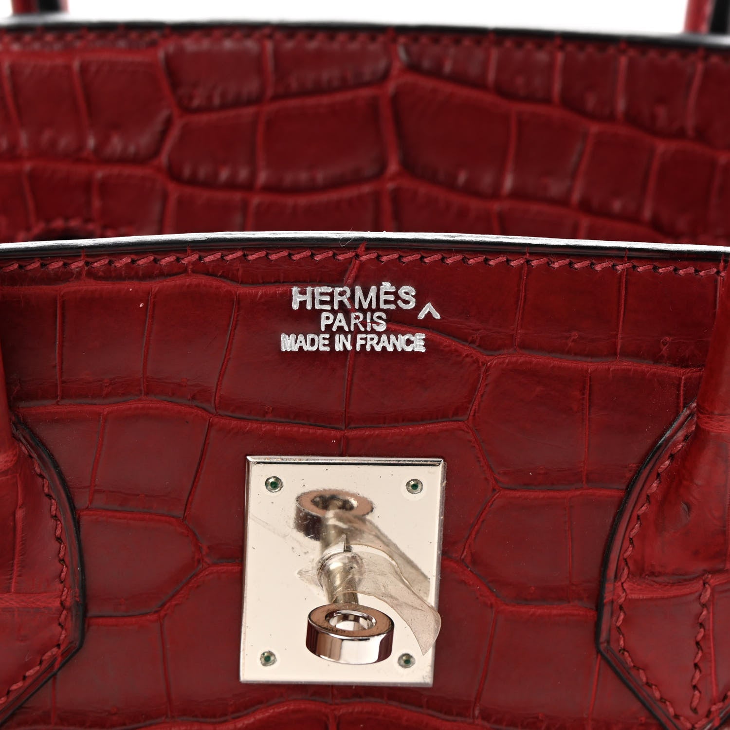 Hermes Matte Porosus Crocodile Birkin 35 Rouge H 6 of 11