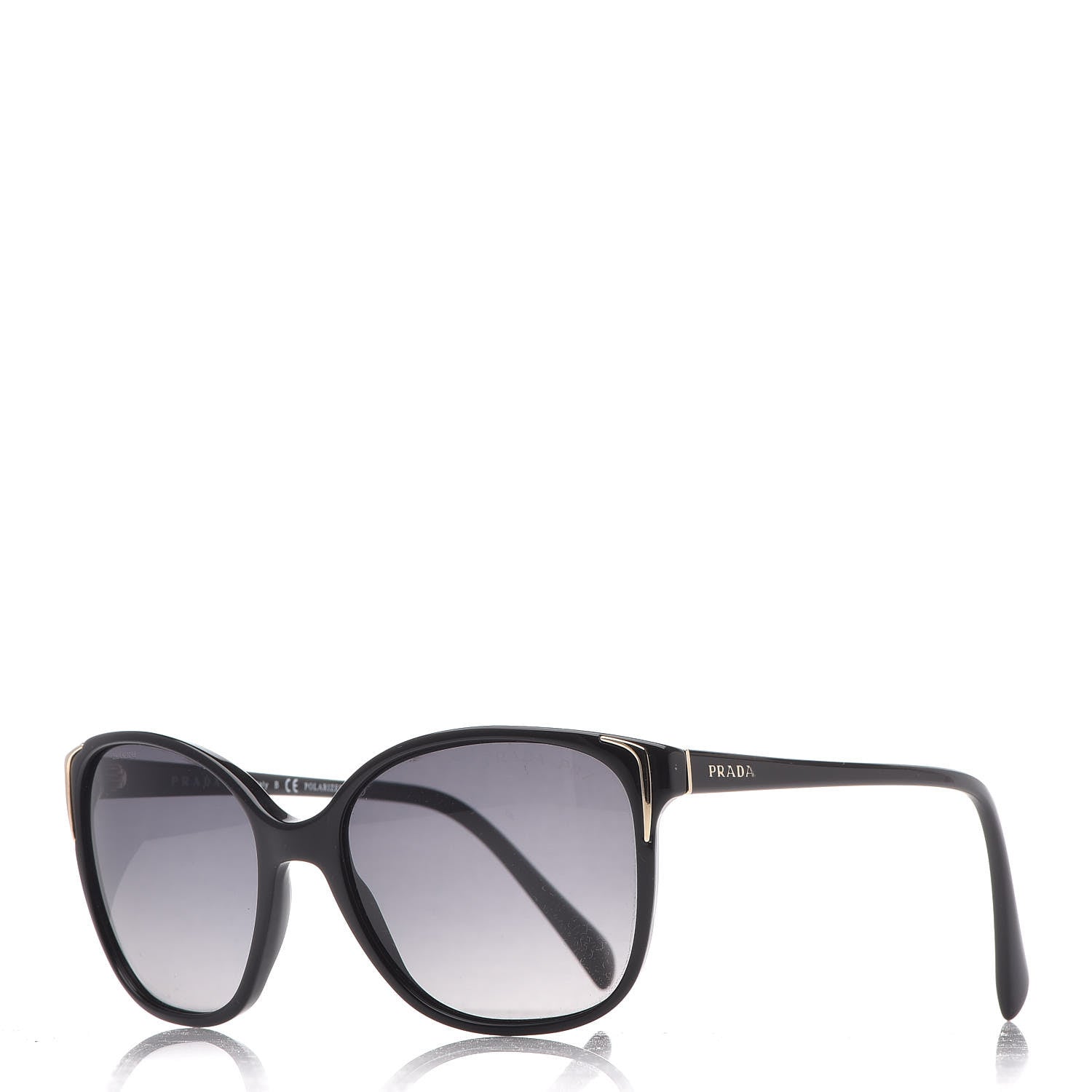 Prada Polarized Sunglasses SPR01O Black 1 of 10