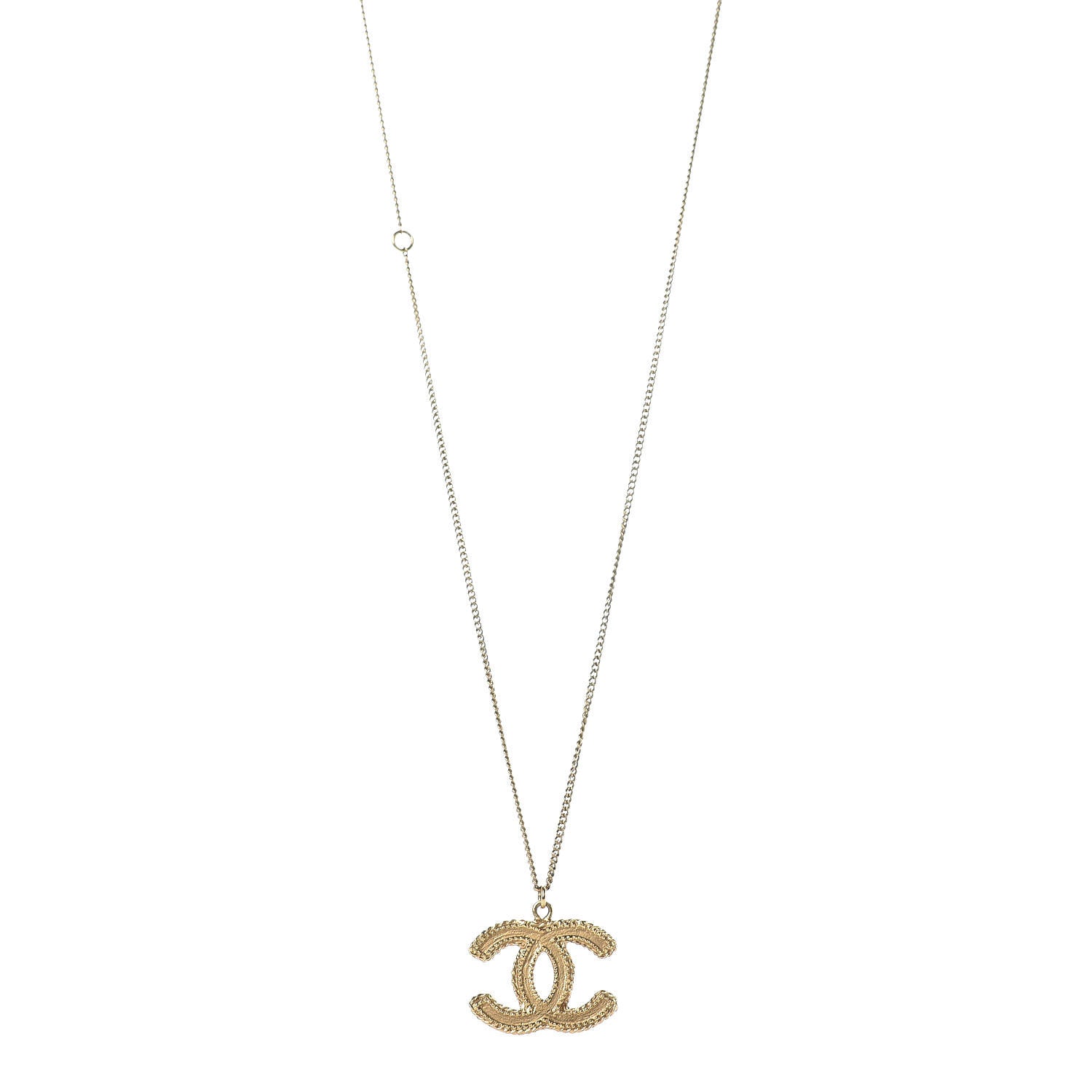 Chanel CC Necklace Matte Gold 1 of 6