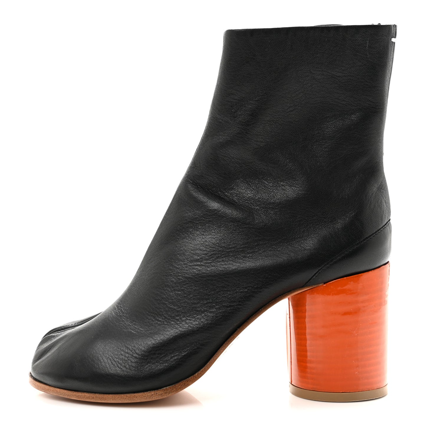 Nappa Tabi Ankle 80mm Boots 37 Black Orange