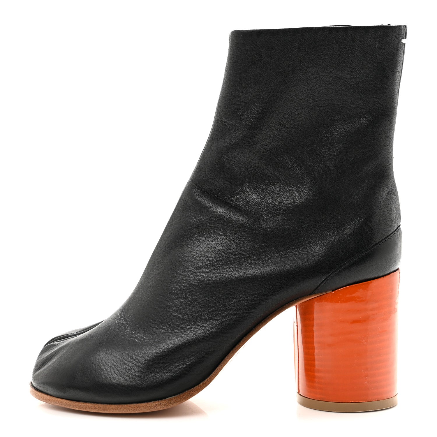 Maison Margiela Nappa Tabi Ankle 80mm Boots 37 Black Orange 1 of 9