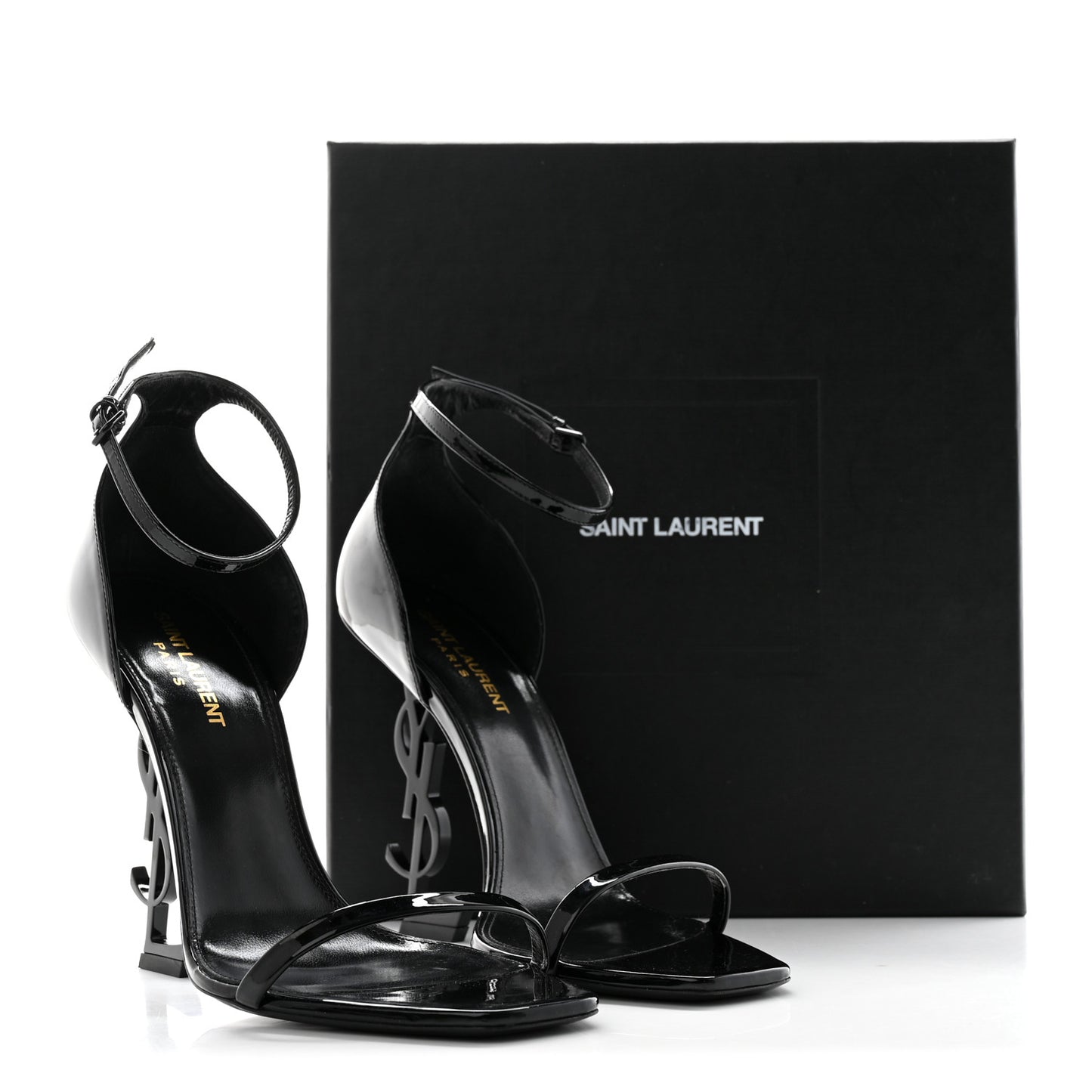 Patent Calfskin Opyum 110 Sandals 40 Black