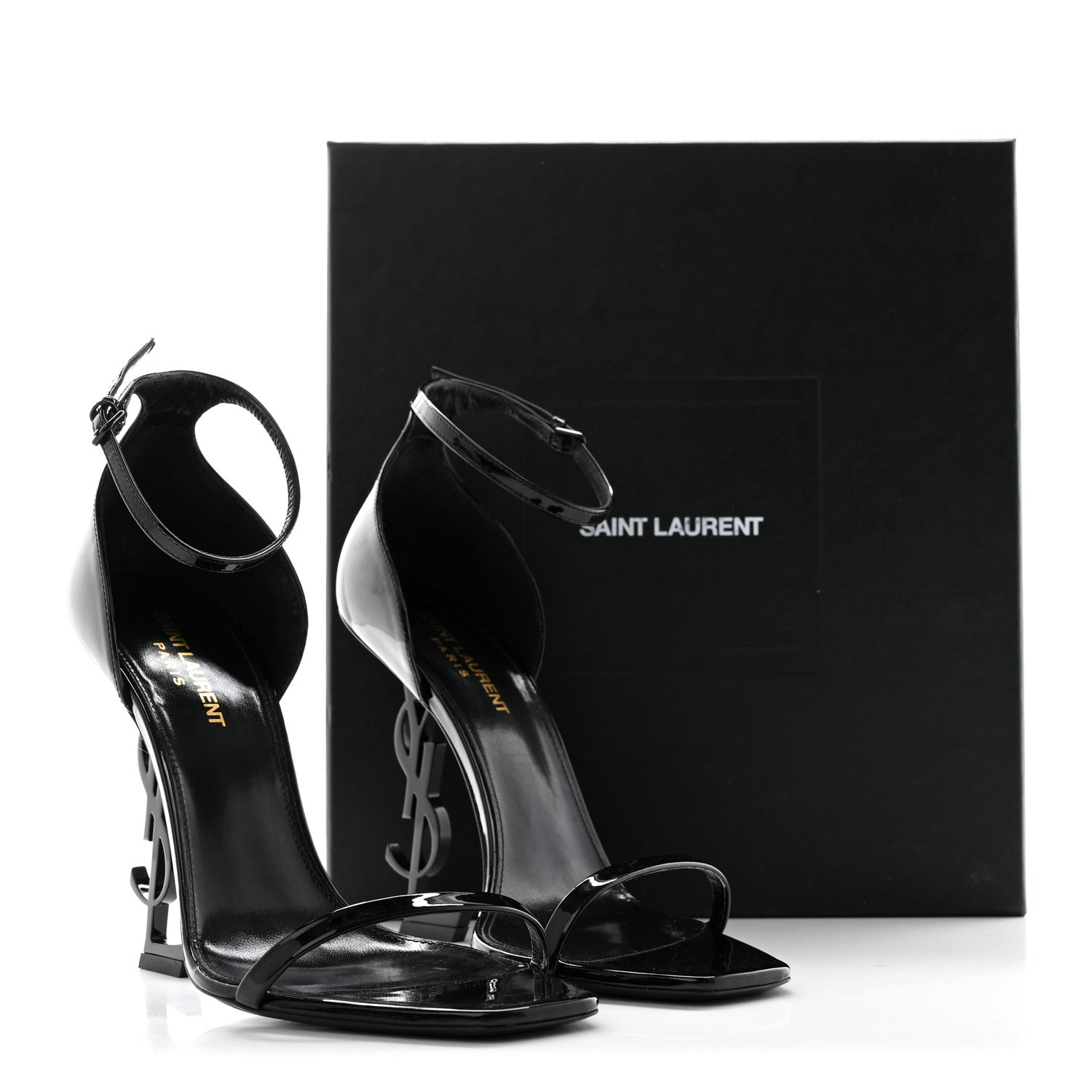 Saint Laurent Patent Calfskin Opyum 110 Sandals 40 Black 11 of 11