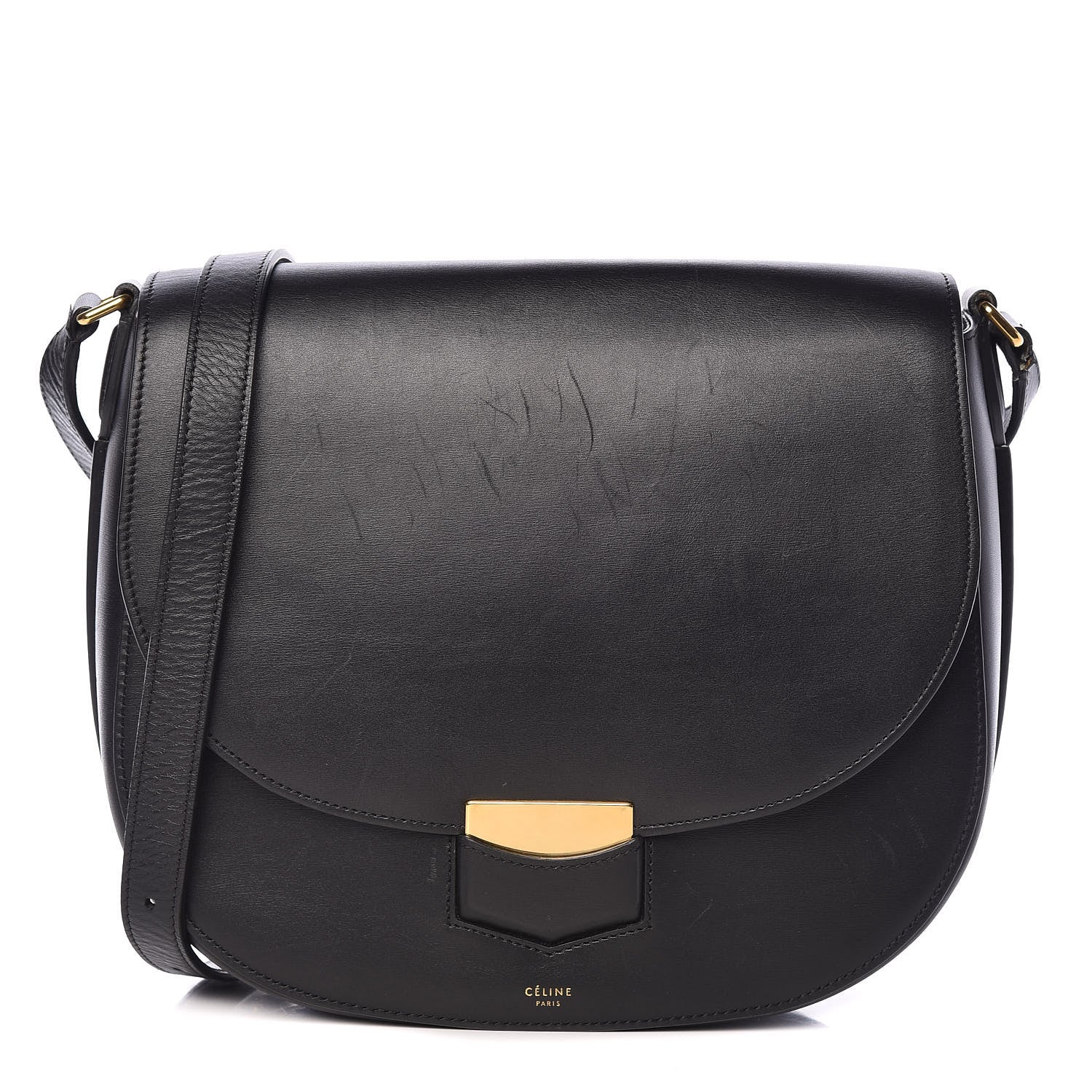 Celine Palmelato Calfskin Medium Trotteur Black 1 of 17