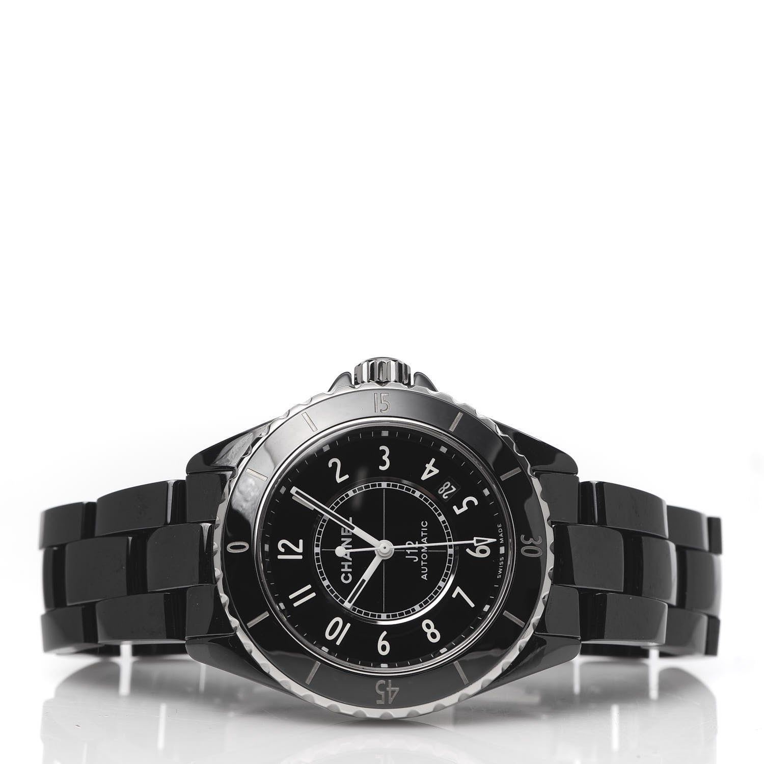 Chanel Stainless Steel Ceramic 38mm J12 Automatic Watch Black 3 of 7