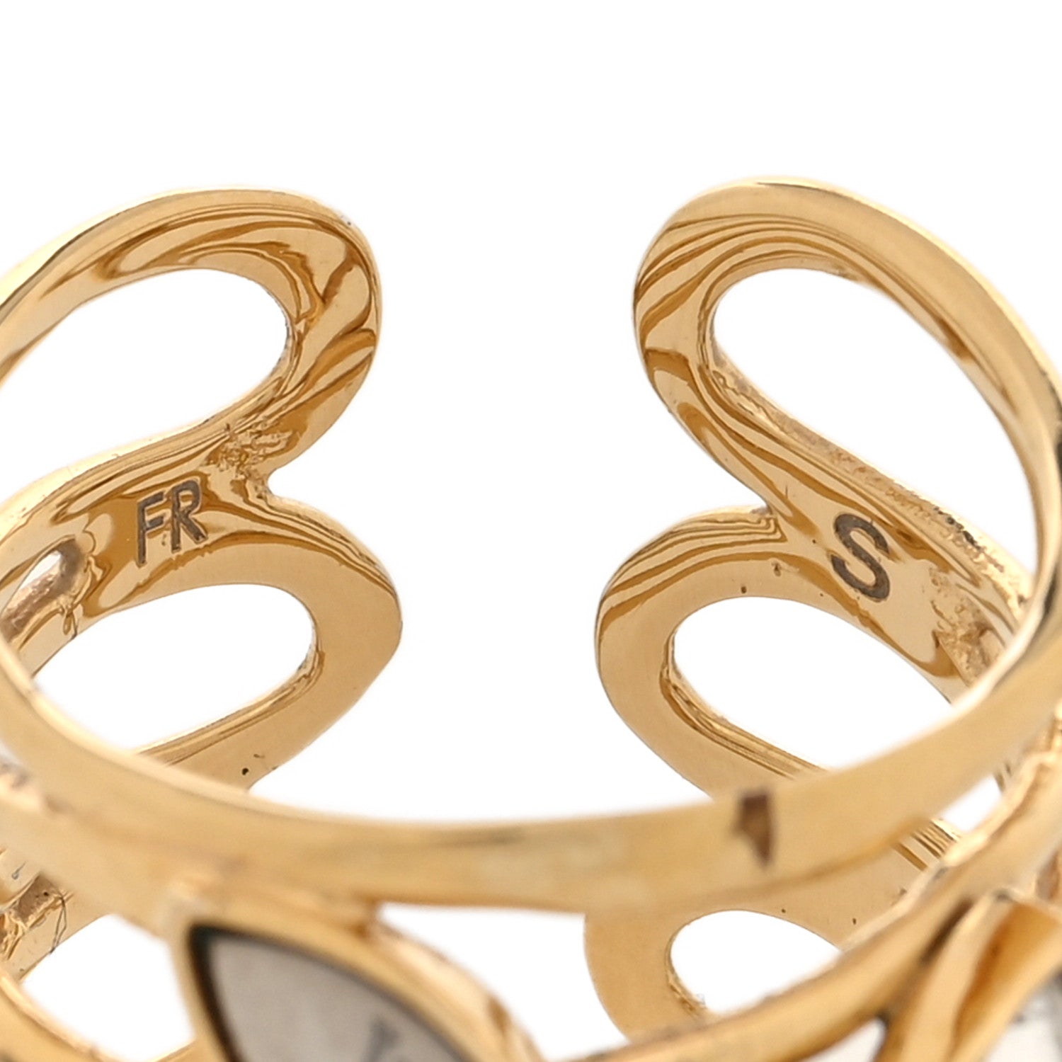 Louis Vuitton Crystal Wish Bone Ring S Gold 4 of 6