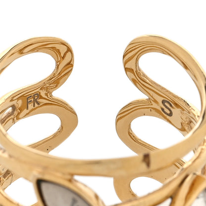 Louis Vuitton Crystal Wish Bone Ring S Gold 4 of 6