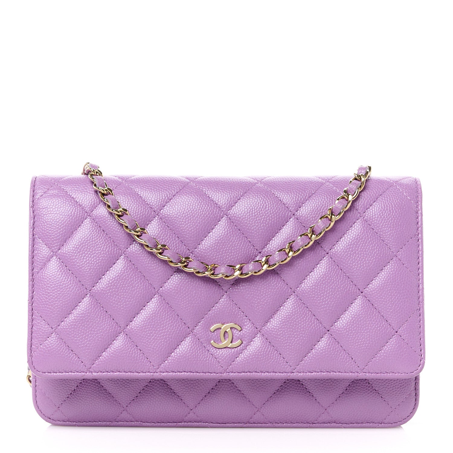 Chanel Caviar Quilted Wallet On Chain WOC Purple 1 of 12