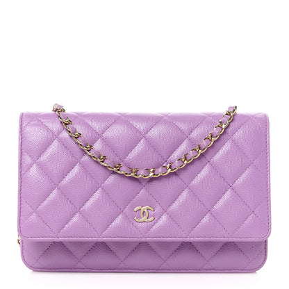 Chanel Caviar Quilted Wallet On Chain WOC Purple 1 of 12