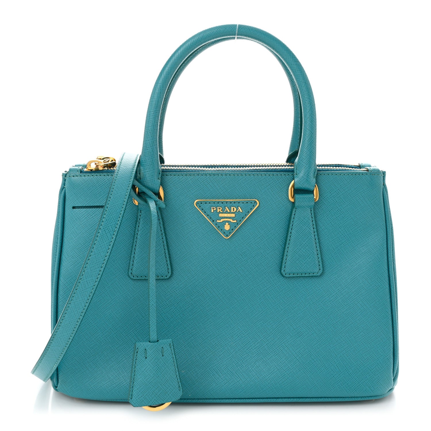 Prada Saffiano Lux Small Galleria Double Zip Tote Turchese 1 of 12