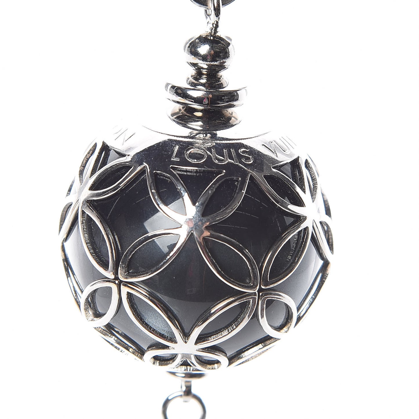 Ice Ball Key Holder Charm Silver