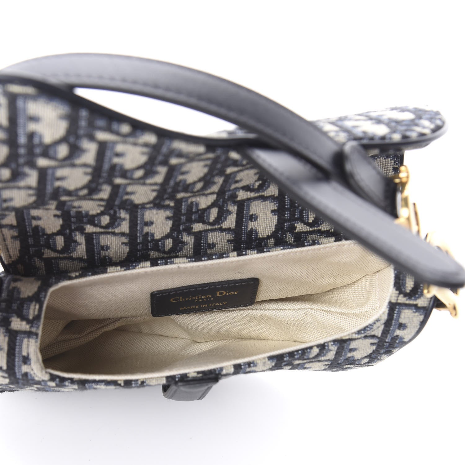Christian Dior Oblique Mini Saddle Bag Blue 4 of 7