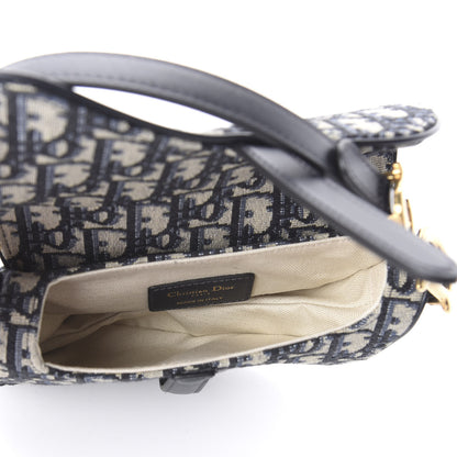 Christian Dior Oblique Mini Saddle Bag Blue 4 of 7