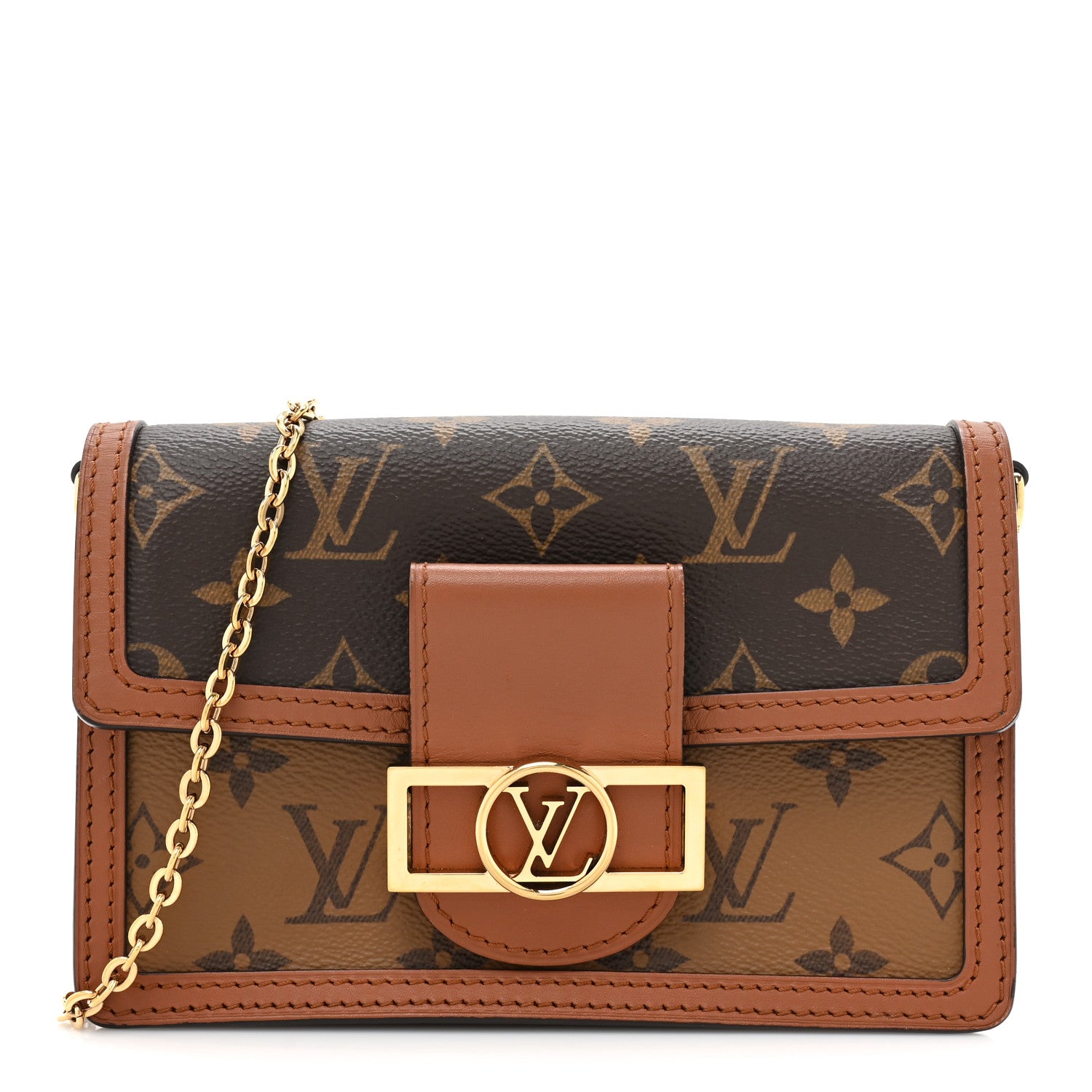 Louis Vuitton Reverse Monogram Dauphine Chain Wallet 1 of 12
