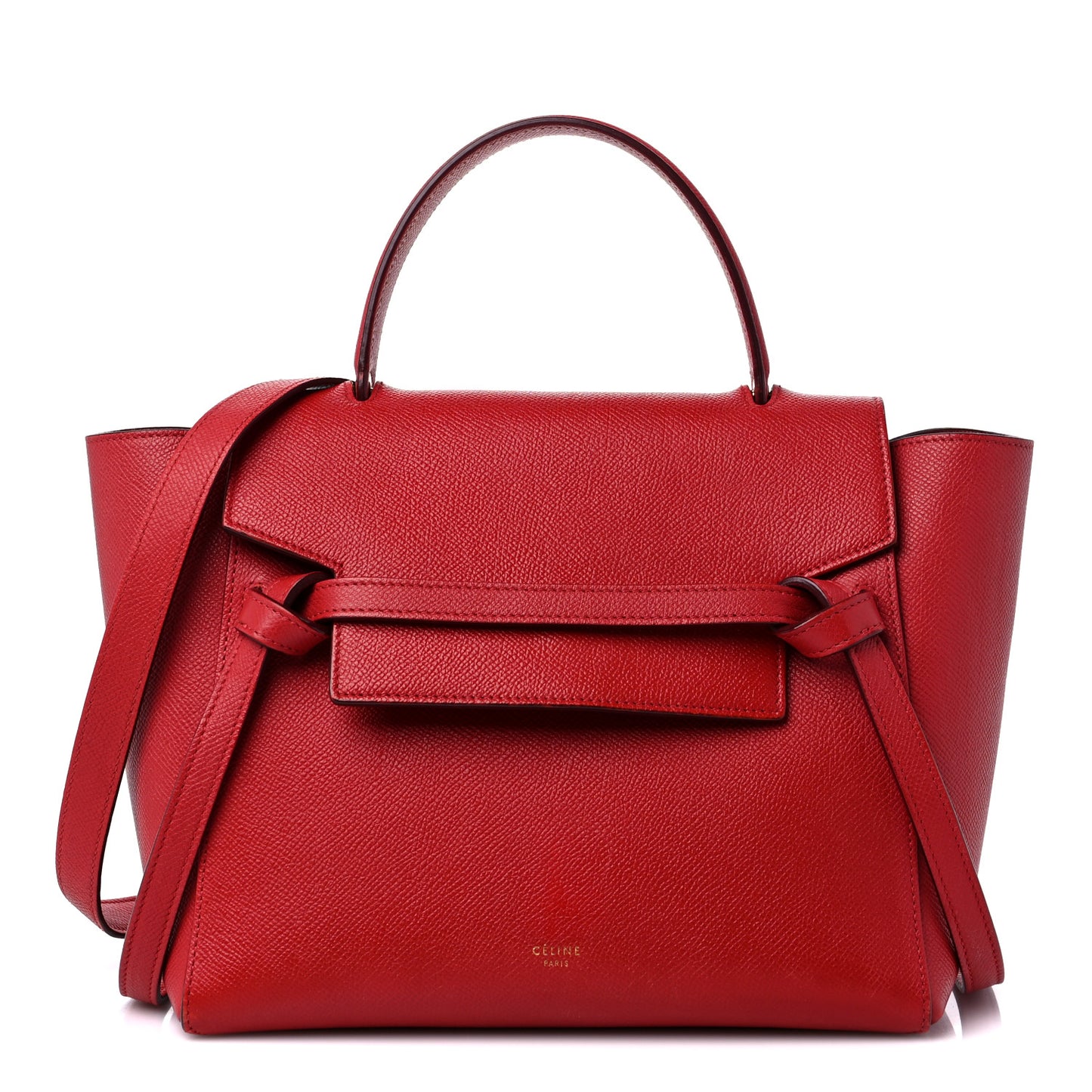 Baby Grained Calfskin Micro Belt Bag Coquelicot