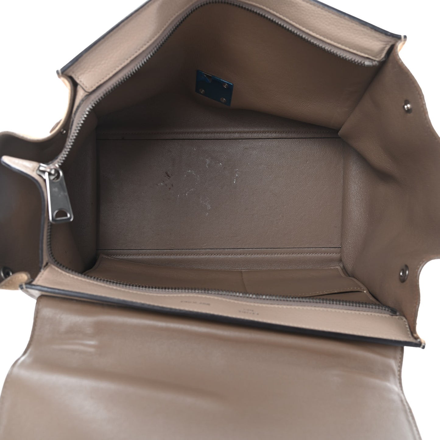 Drummed Calfskin Suede Small Trapeze Dune