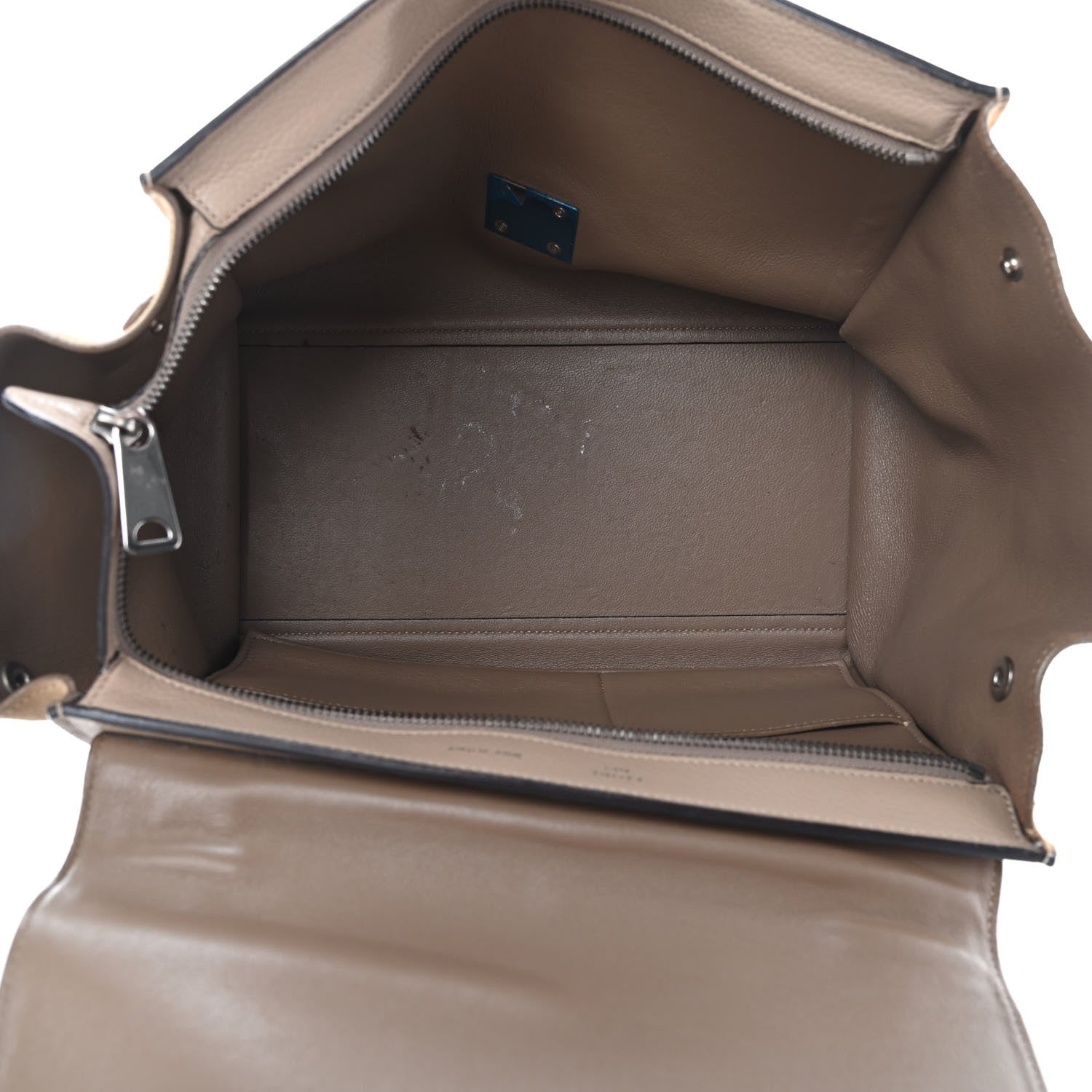 Celine Drummed Calfskin Suede Small Trapeze Dune 4 of 4