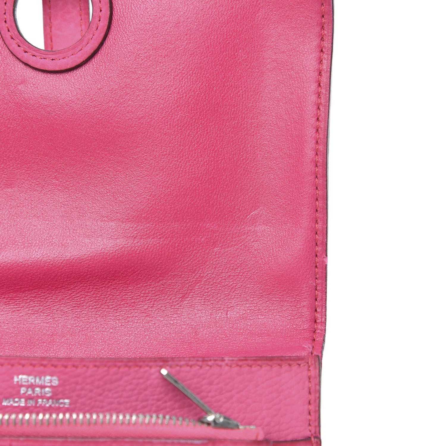 Hermes Taurillon Gaucho Dogon Compact Wallet Fuchsia 8 of 11