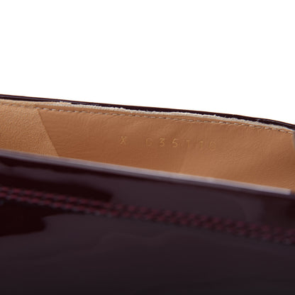 Chanel Patent Calfskin CC Loafers 37.5 Burgundy 10 of 11