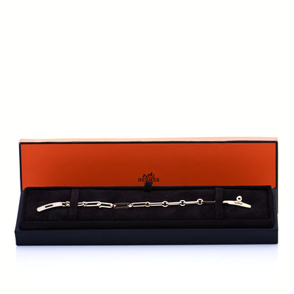 Hermes 18K Rose Gold Diamond Pave PM Kelly Chaine Bracelet LG 7 of 7