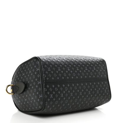 Louis Vuitton Calfskin Nanogram Embossed Speedy 20 Black 4 of 8