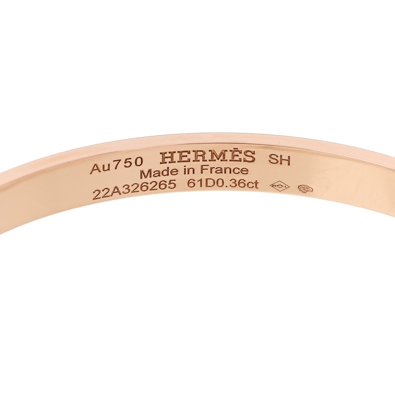 Hermes 18K Rose Gold Diamond PM Kelly Pave Bracelet SH 3 of 4