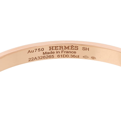 Hermes 18K Rose Gold Diamond PM Kelly Pave Bracelet SH 3 of 4