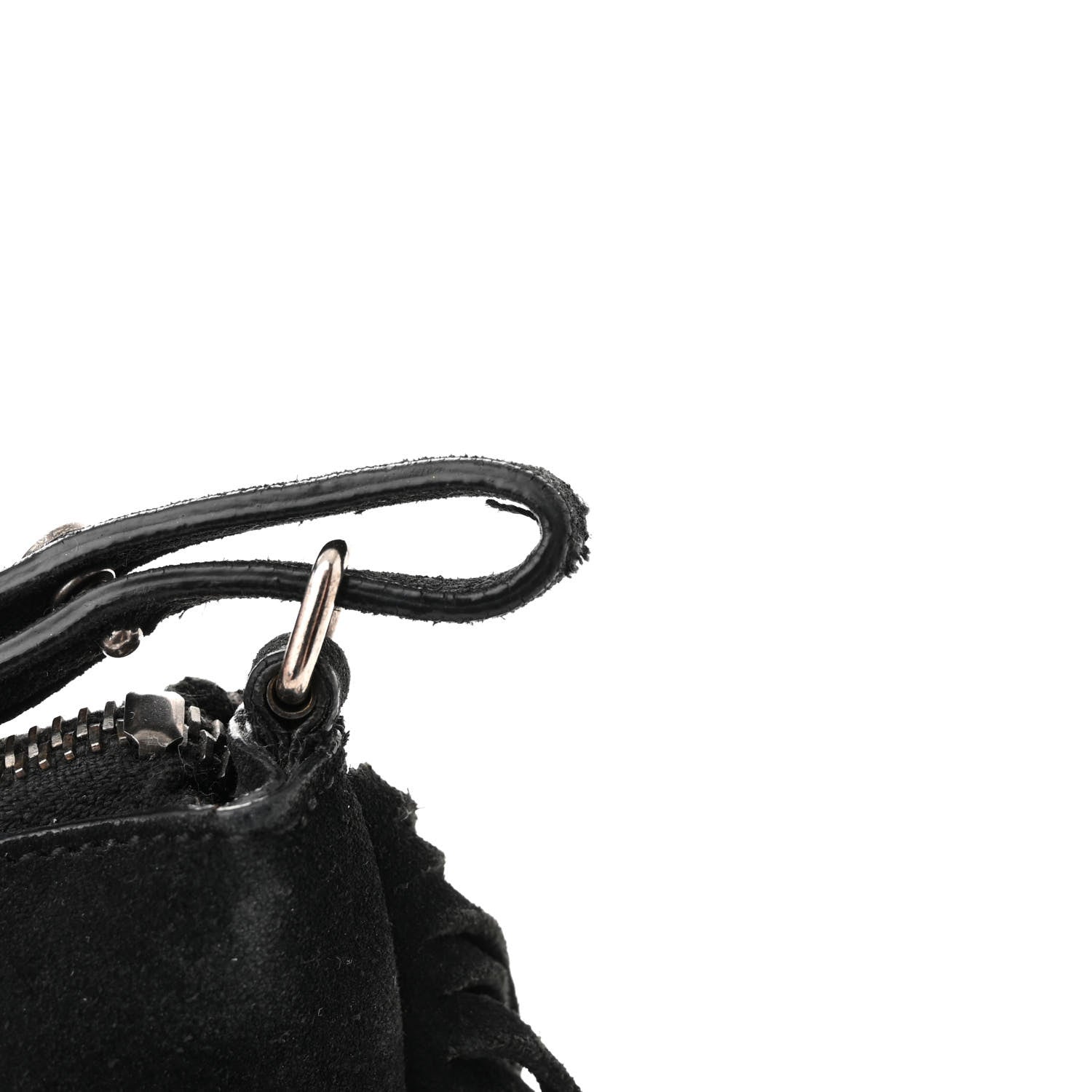 Saint Laurent SAINT LAURENT Suede Calfskin Small Fringe Crossbody Bag Black 11 of 15