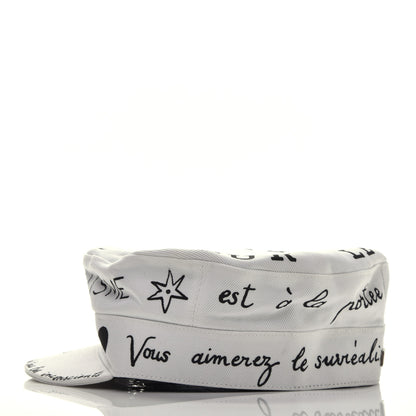 Christian Dior Canvas Printed Daydream Words Cap Hat 57 White 2 of 5