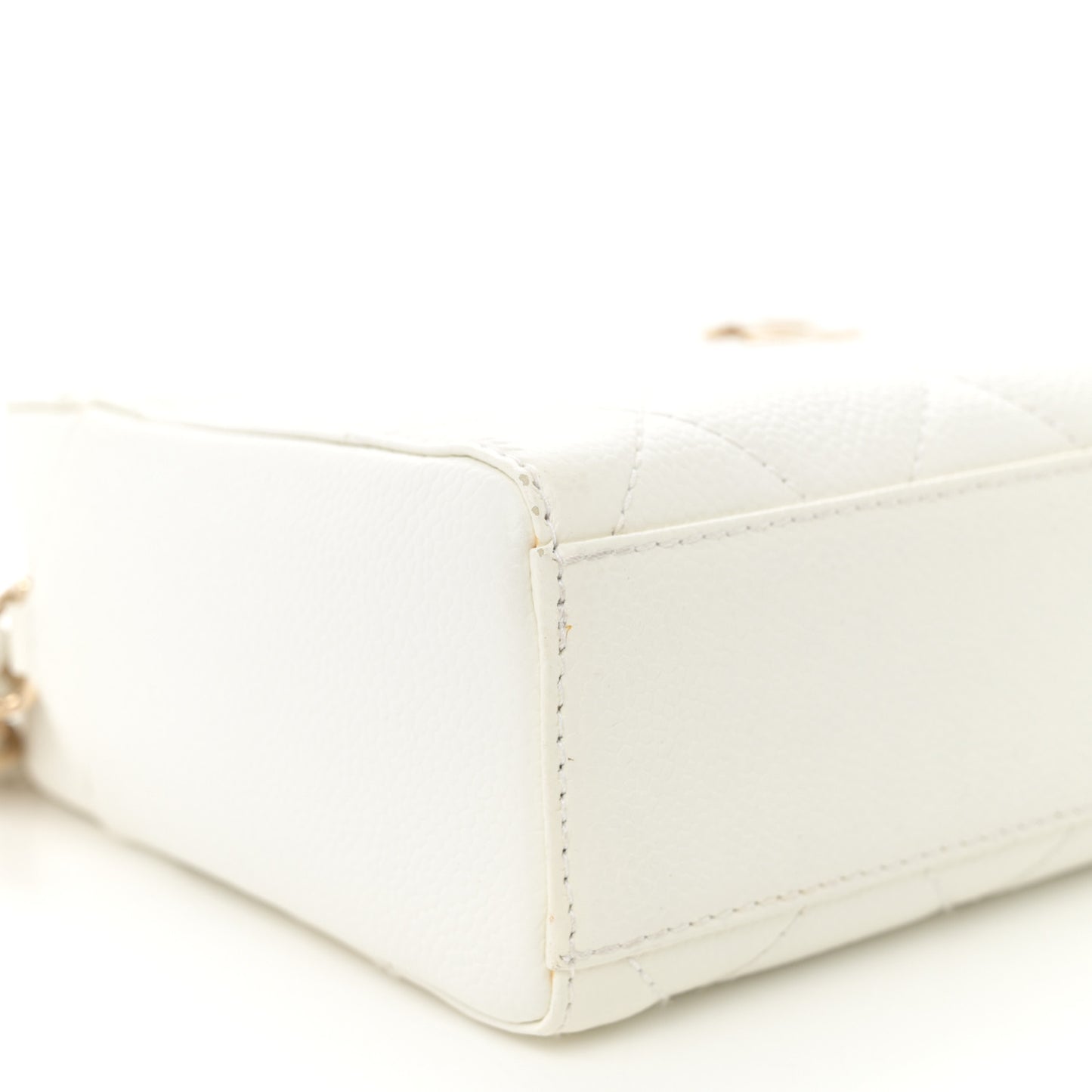 Caviar Quilted Camera Case White