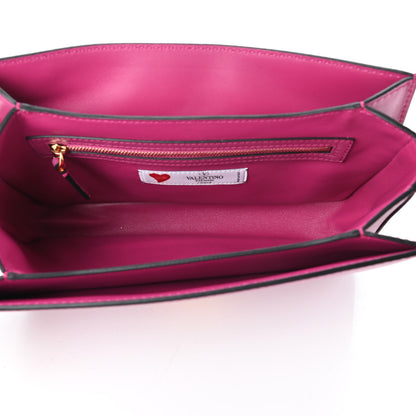 Valentino Garavani Shiny Nappa L'Amour Rockstud Shoulder Bag Fuxia 5 of 9