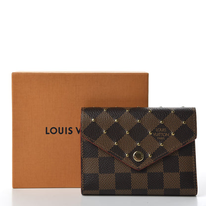 Louis Vuitton Damier Ebene Studded Victorine Wallet Cherry 7 of 7