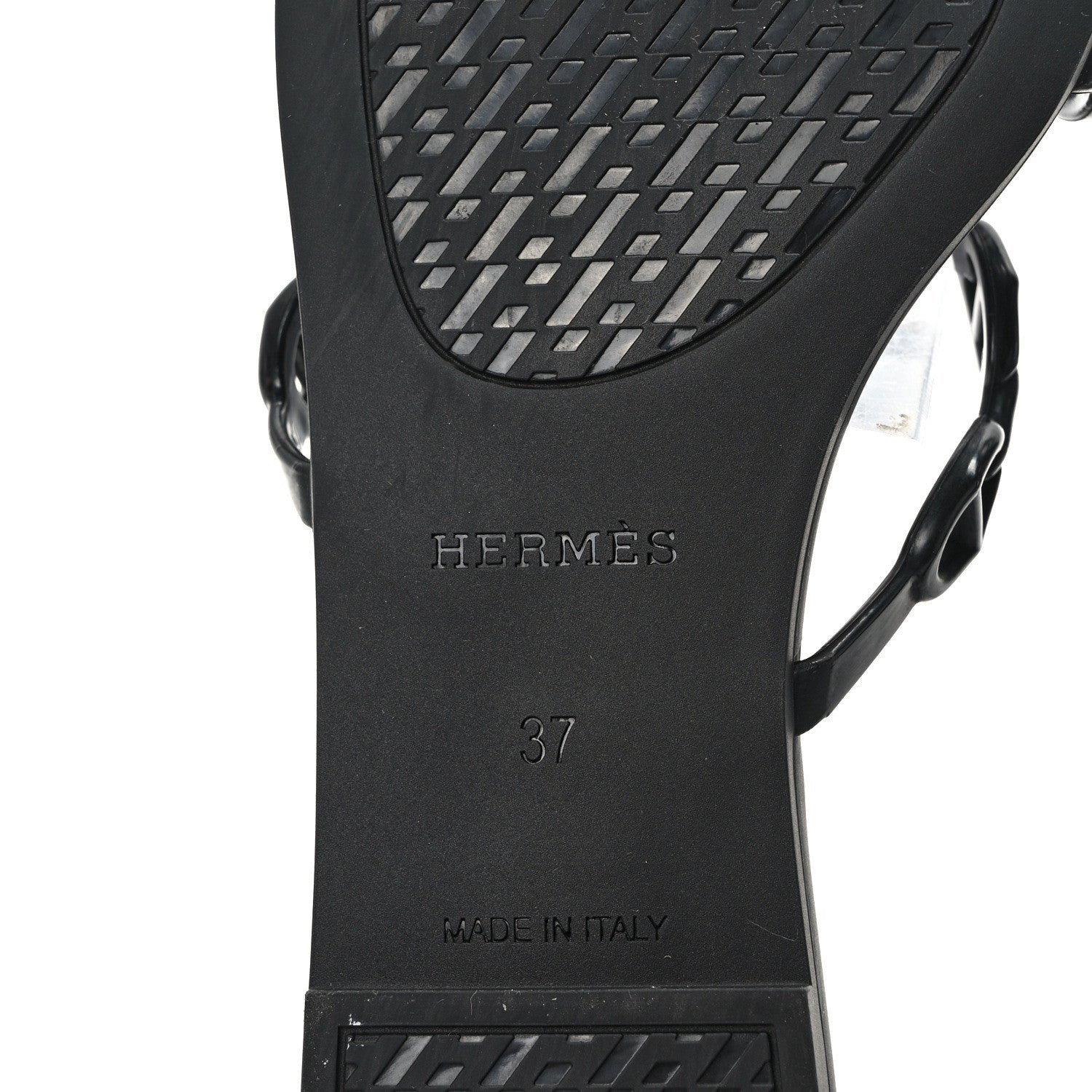 Hermes Rubber Chaine d'Ancre Rivage Sandals 37 Black 6 of 8