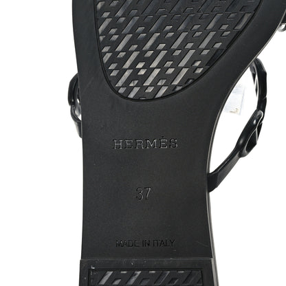 Hermes Rubber Chaine d'Ancre Rivage Sandals 37 Black 6 of 8