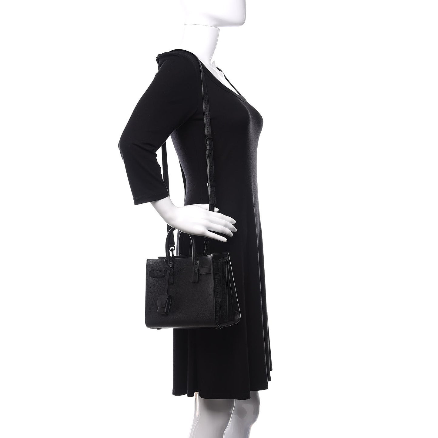 Grained Calfskin Nano Sac De Jour Black