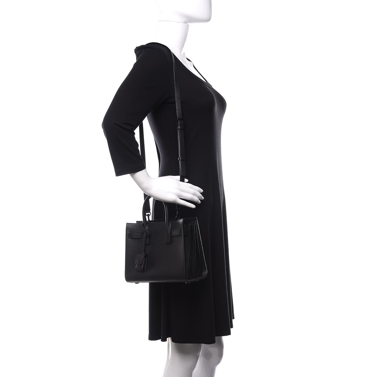 Saint Laurent Grained Calfskin Nano Sac De Jour Black 2 of 12