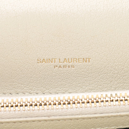 Saint Laurent Sheepskin Matelasse Chevron Monogram Medium College Bag Crema Soft 6 of 11