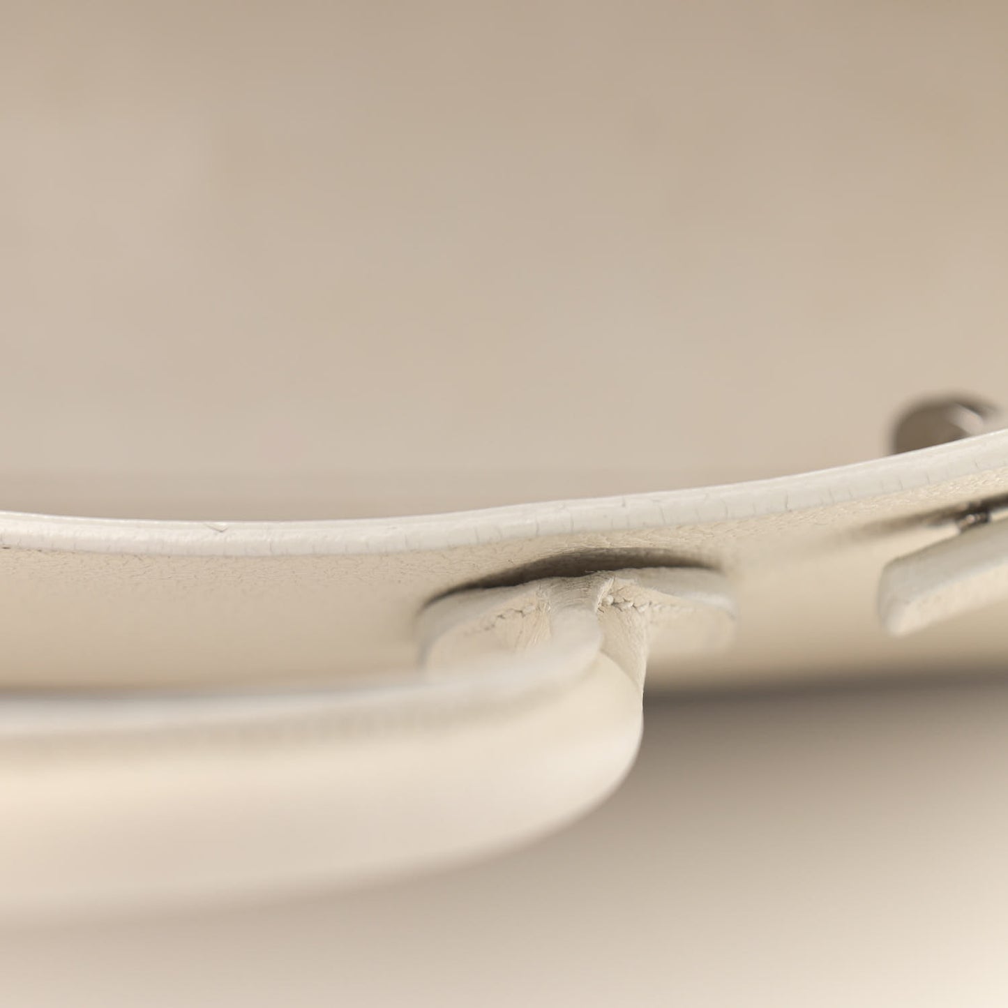 Grained Calfskin Baby Sac De Jour White