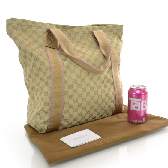 Gucci GG Monogram Medium Web Handle Vertical Tote Pink Gold 3 of 7