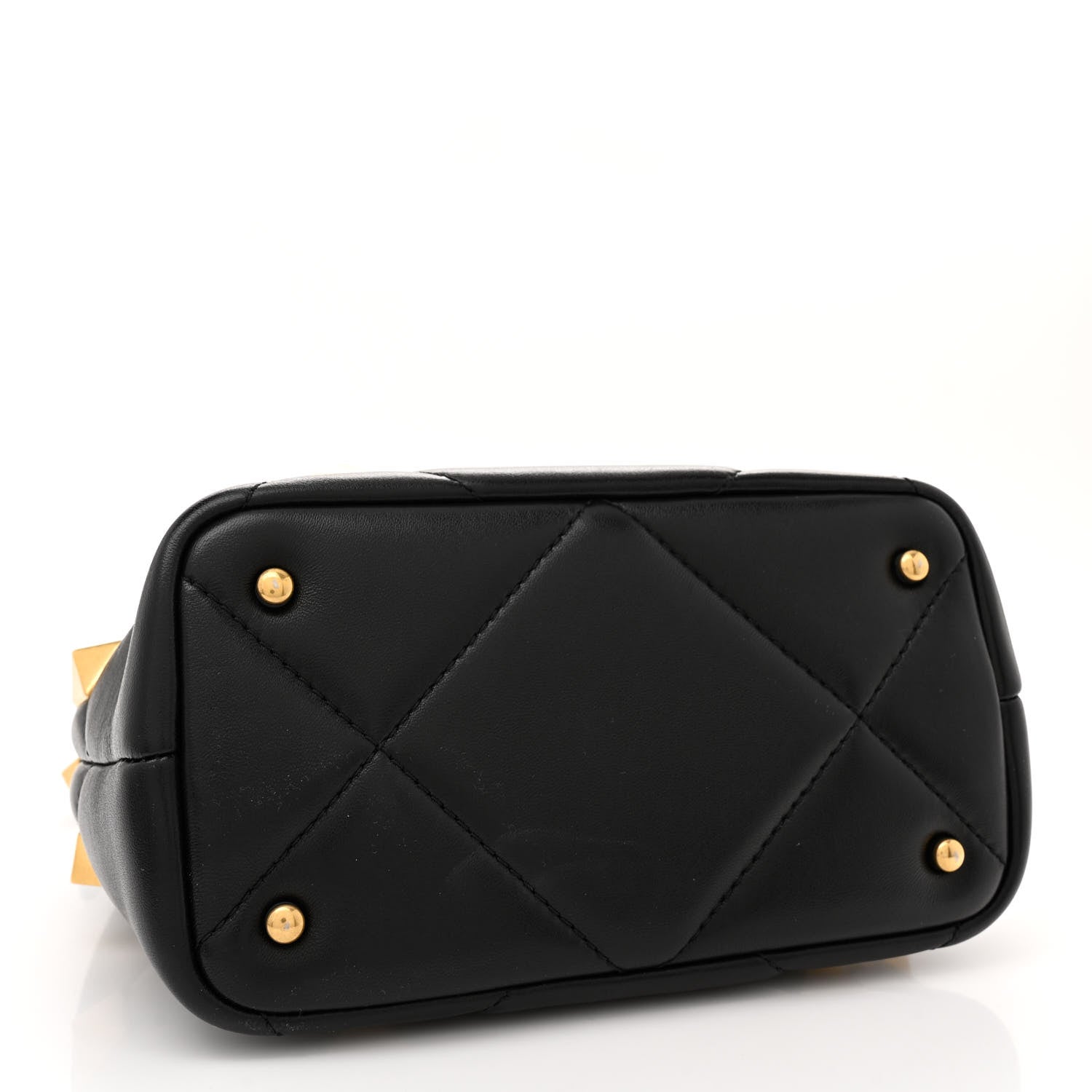 Valentino Garavani Nappa Small Roman Stud The Handle Bag Black 4 of 10