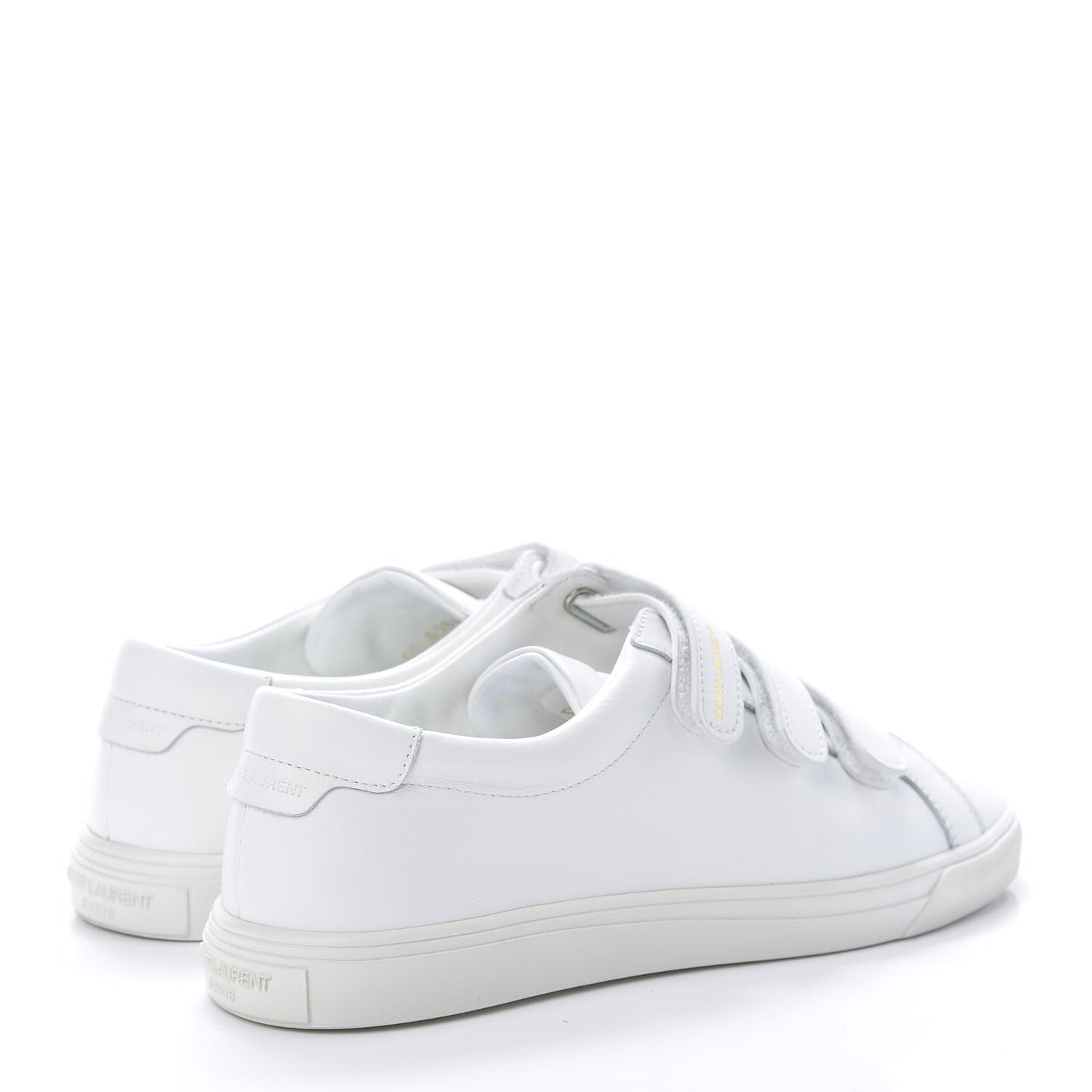 Calfskin Mens Andy Velcro Strap Low Top Sneakers 39 White
