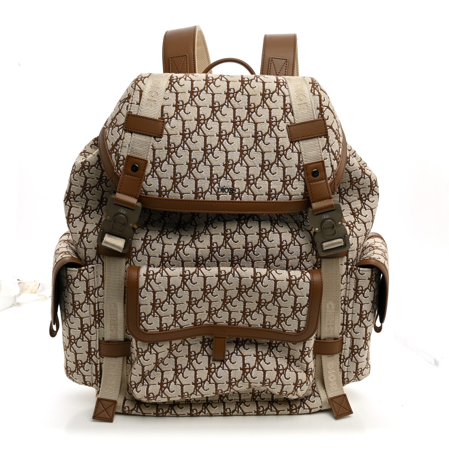 Christian Dior X CACTUS JACK Calfskin Hit The Road Logo Backpack Beige 1 of 9