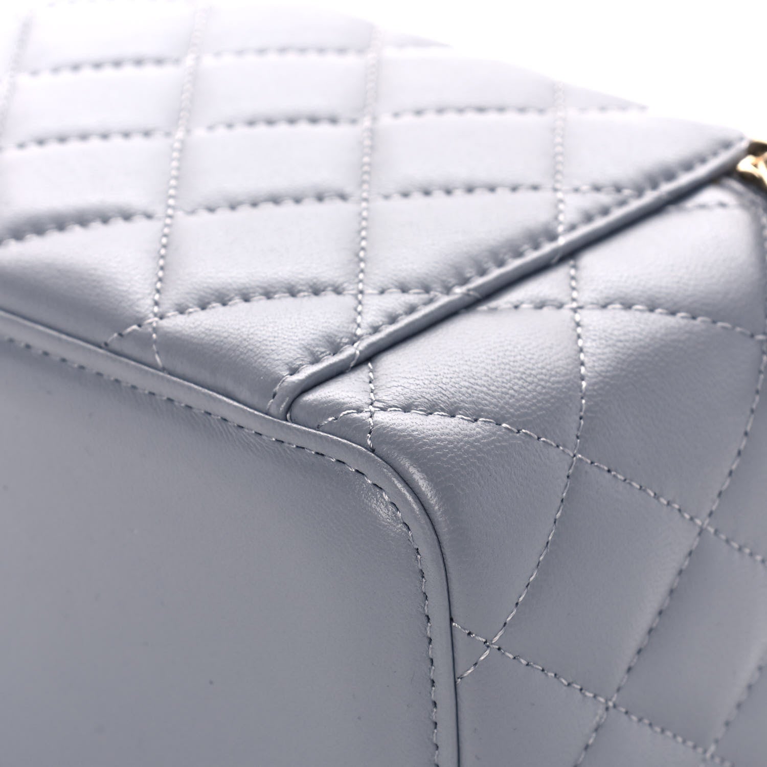 Chanel Lambskin Quilted Small Pearl Crush Vanity Case With Chain Grey 12 of 13