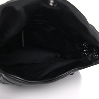 Saint Laurent Lambskin Quilted Medium Loulou Puffer Monogram Chain Satchel Black 5 of 16