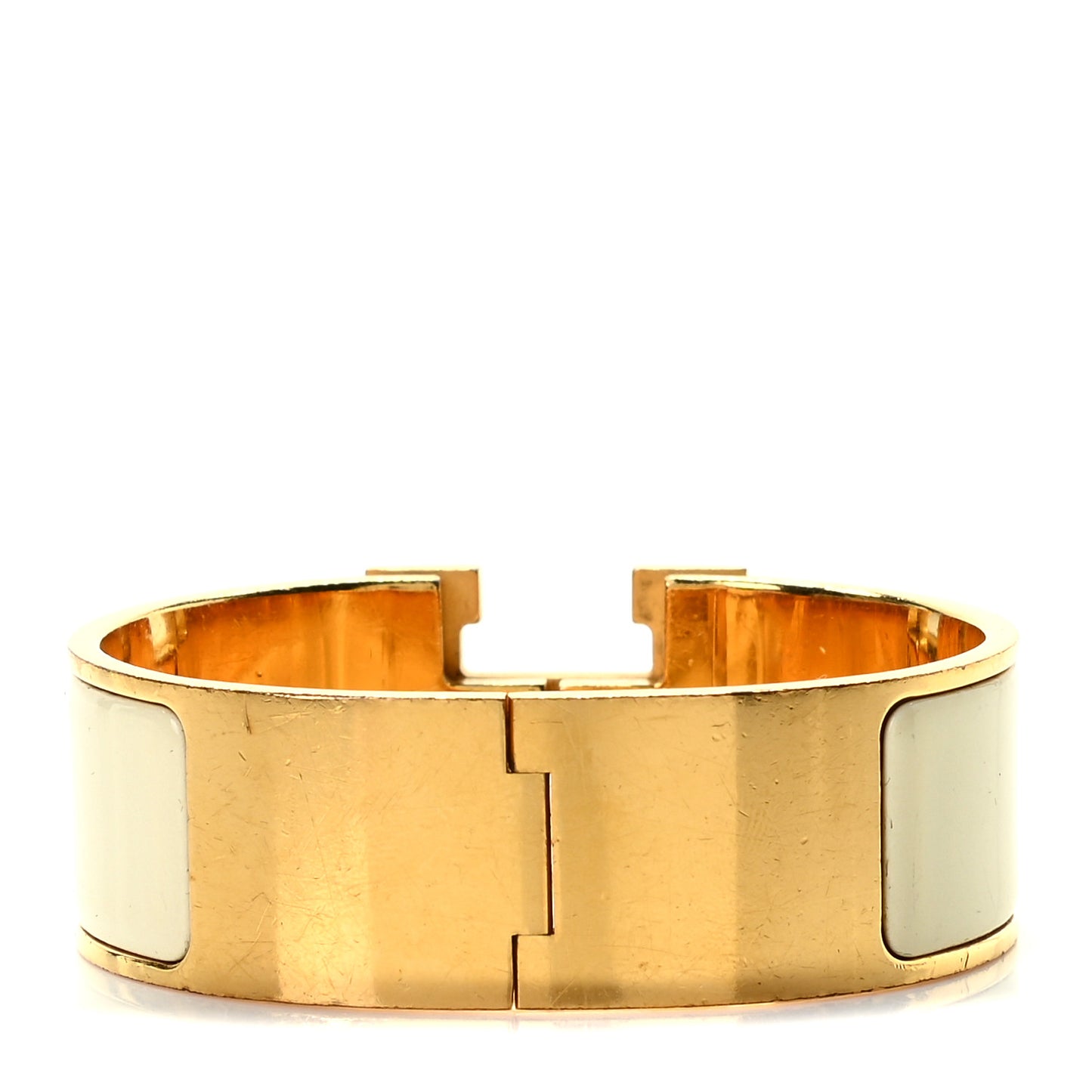 Enamel Wide Clic Clac H Bracelet PM Craie