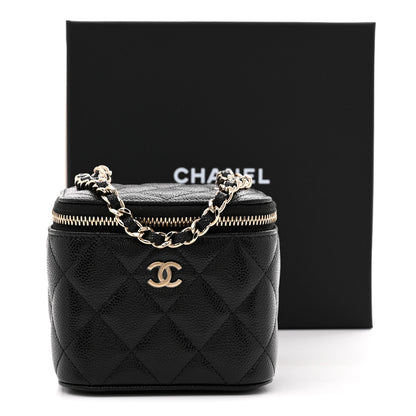Chanel Caviar Quilted Mini Vanity Case With Chain Black 11 of 11