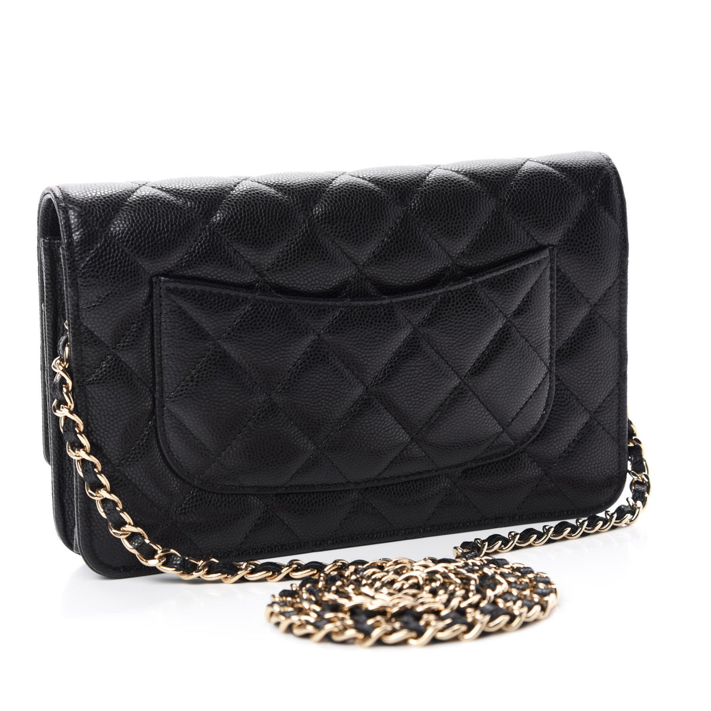 Caviar Quilted Coco Candy Wallet On Chain WOC Black