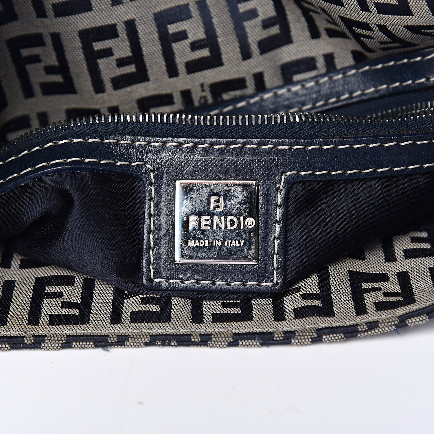 Fendi Zucchino Mama Baguette Navy 6 of 14