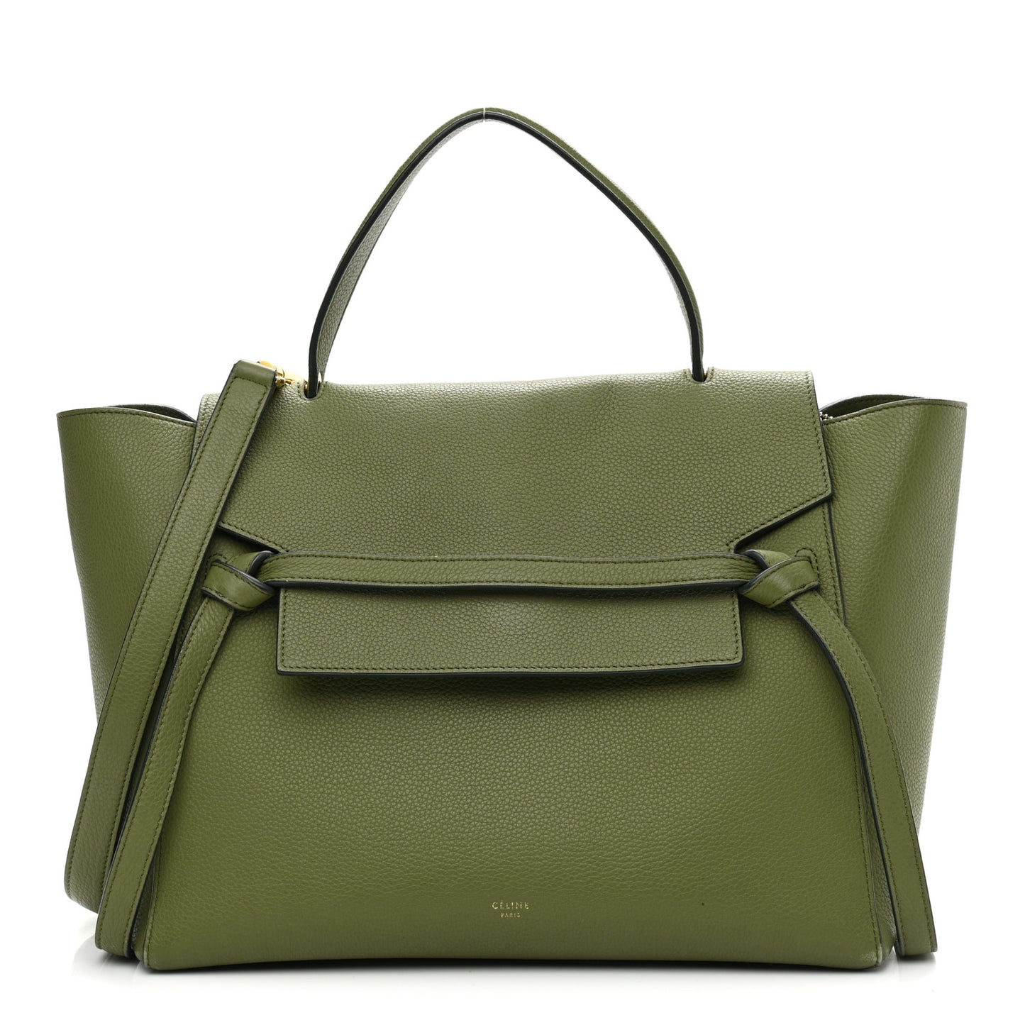 Baby Grained Calfskin Mini Belt Bag Green