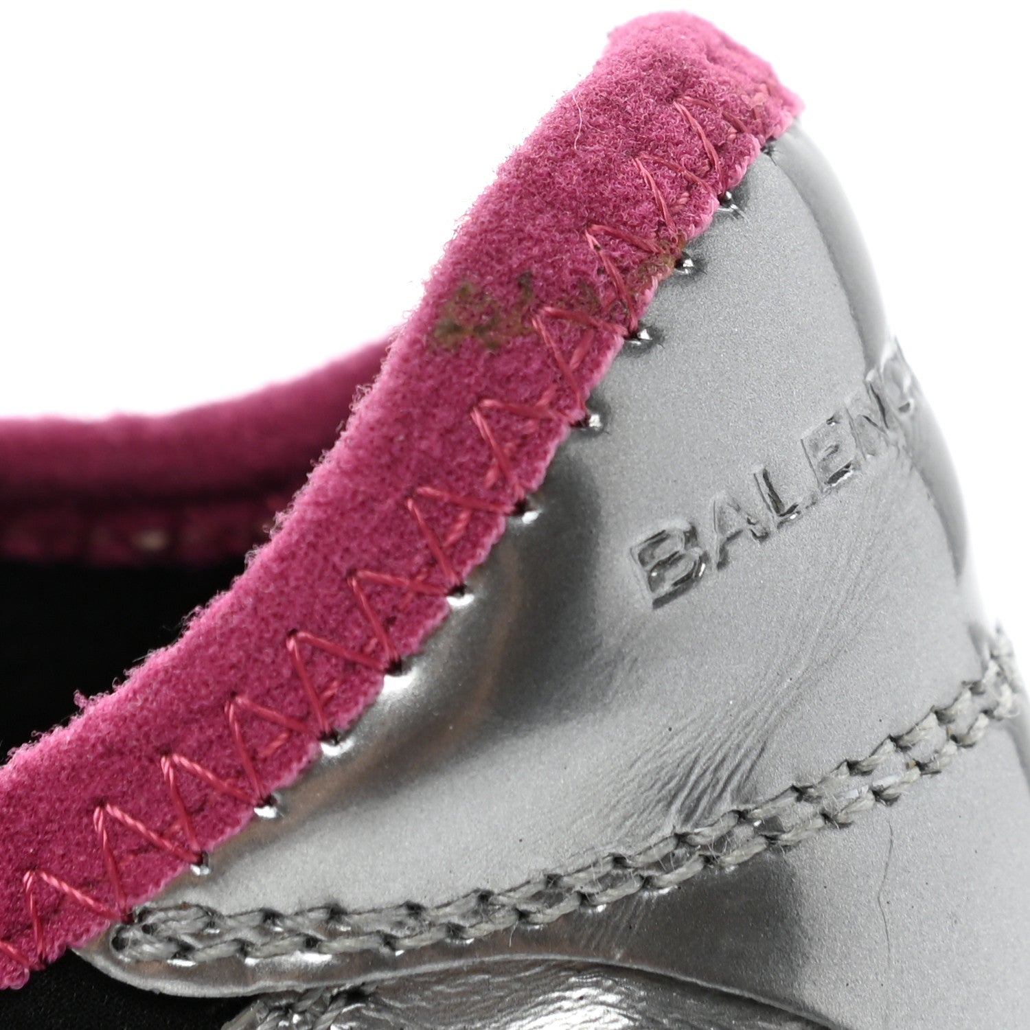 Balenciaga Calfskin Neoprene Mesh Suede Womens Race Runner Sneakers 42 Black Silver Pink 8 of 14